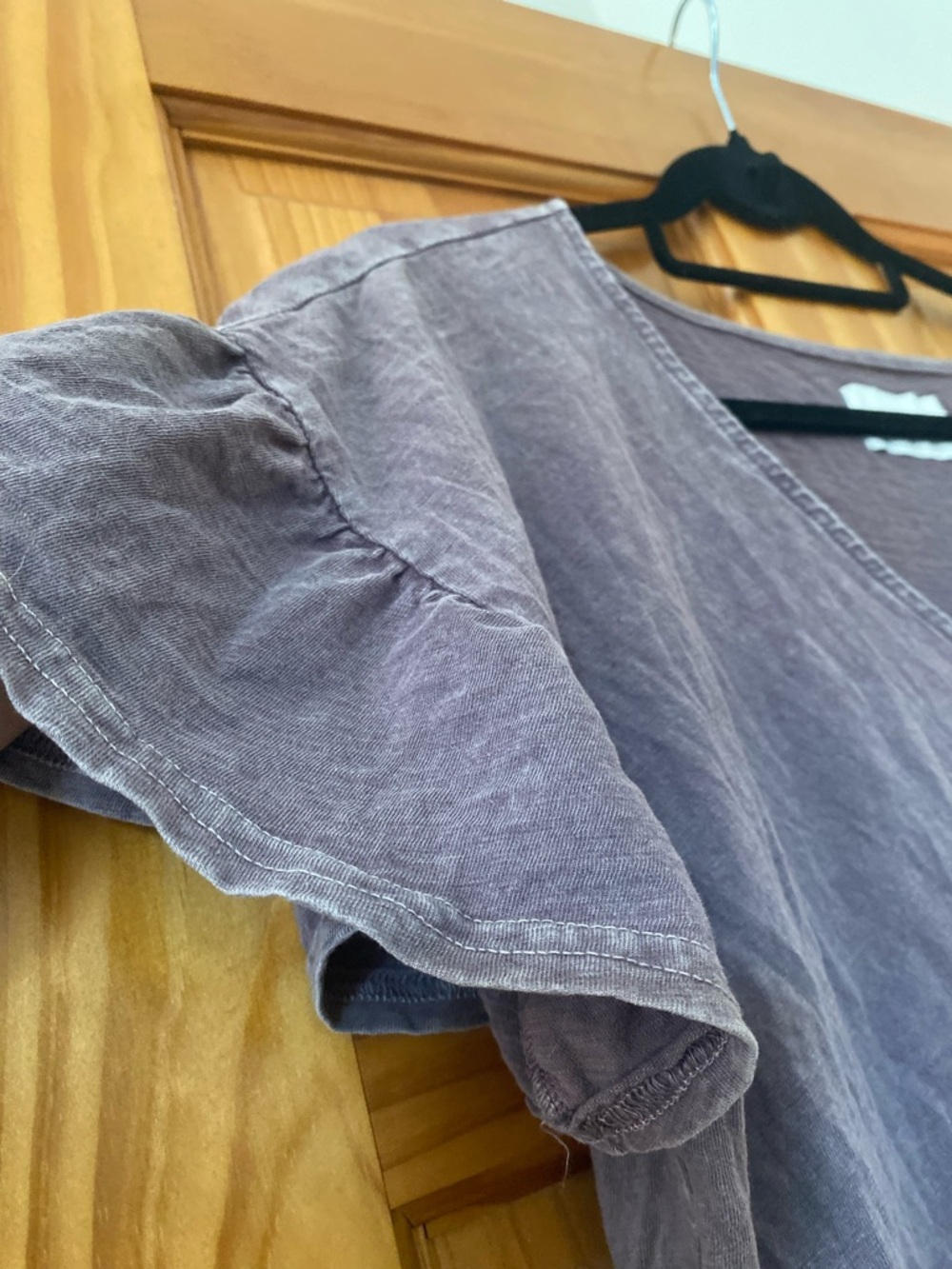 Lucky Brand Boho Peplum Top XL Purple Washed Cotton Button  Front Babydoll XL - Picture 4 of 9